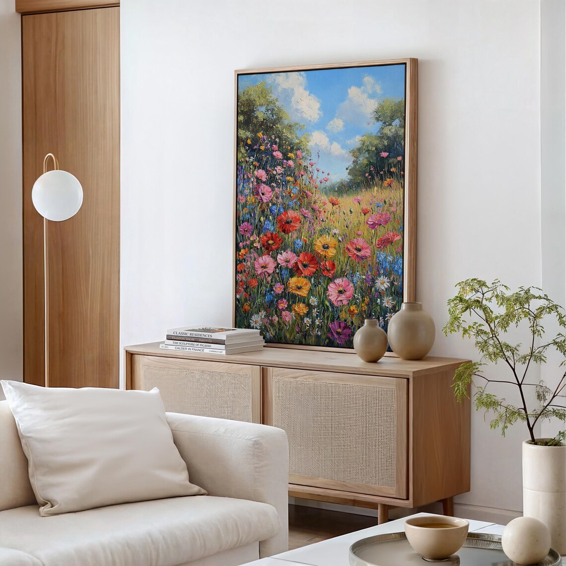 Vibrant Wildflower Meadow Lush Floral Landscape Oil Painting Poster - Image 5