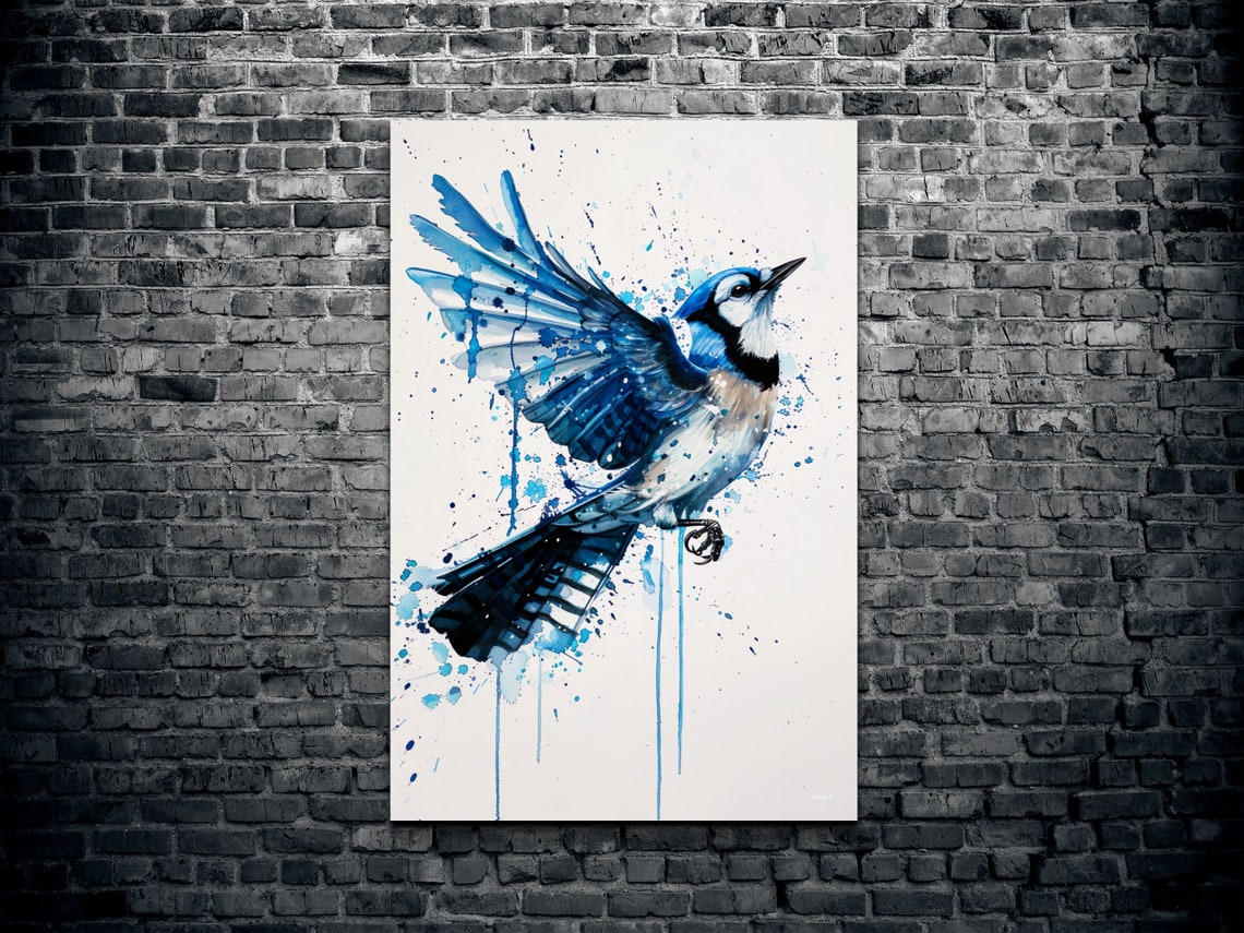 Watercolor Blue Jay Bird Art - Image 2