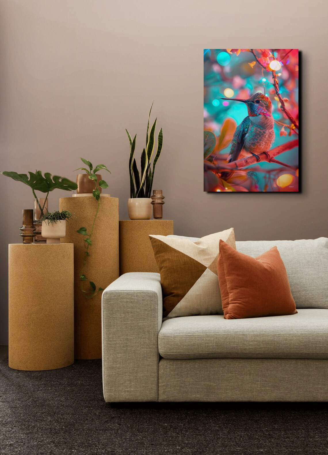 Hummingbird Wall Art Print, Colorful Bird Decor - Image 5
