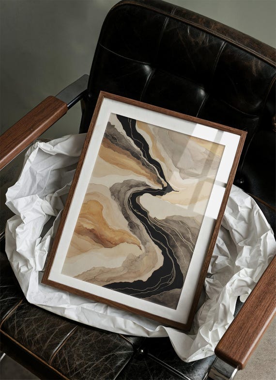 Golden Canyon Flow Art Print