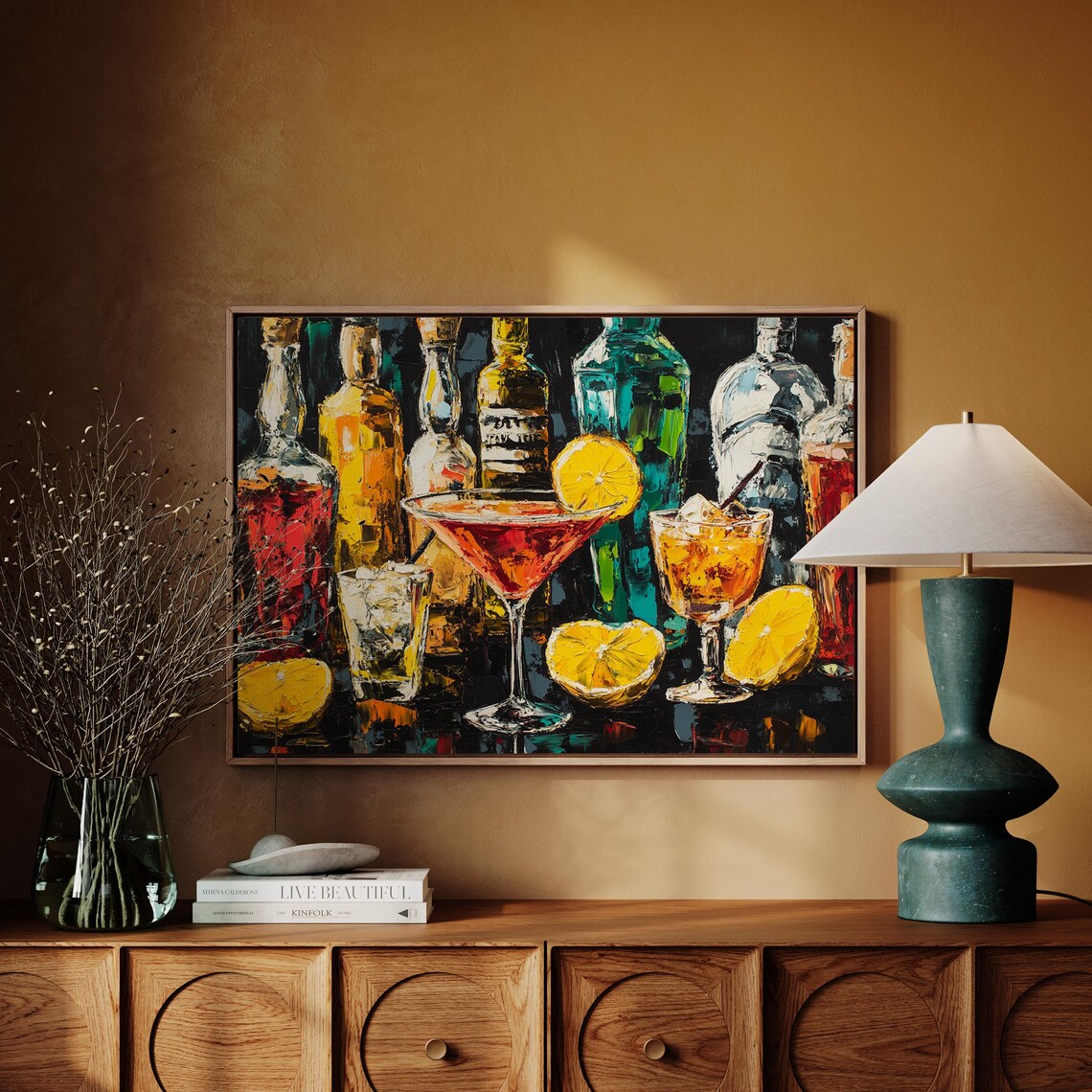 Vibrant Cocktail Bar Art Colorful Bottles And Martini Poster - Image 4