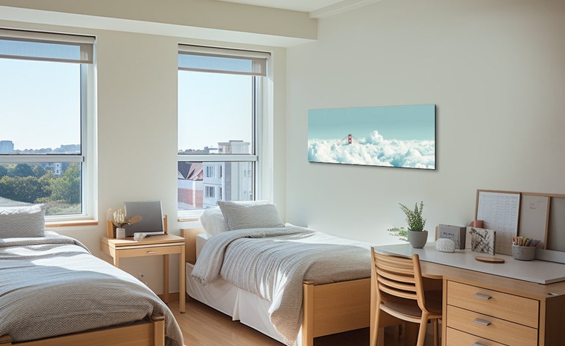Golden Gate Bridge Tower Rising Above Dense White Clouds Poster - Image 7