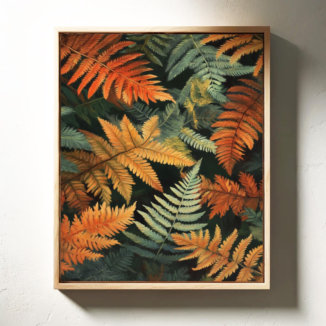 Autumn Fern Botanical Art Colorful Fall Leaves Forest Scene Poster - Image 6