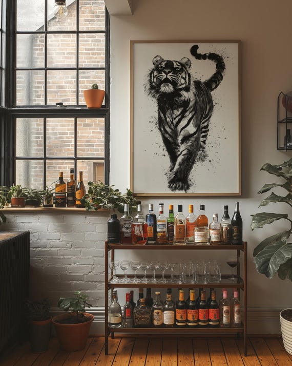 Majestic Tiger In Ink Motion