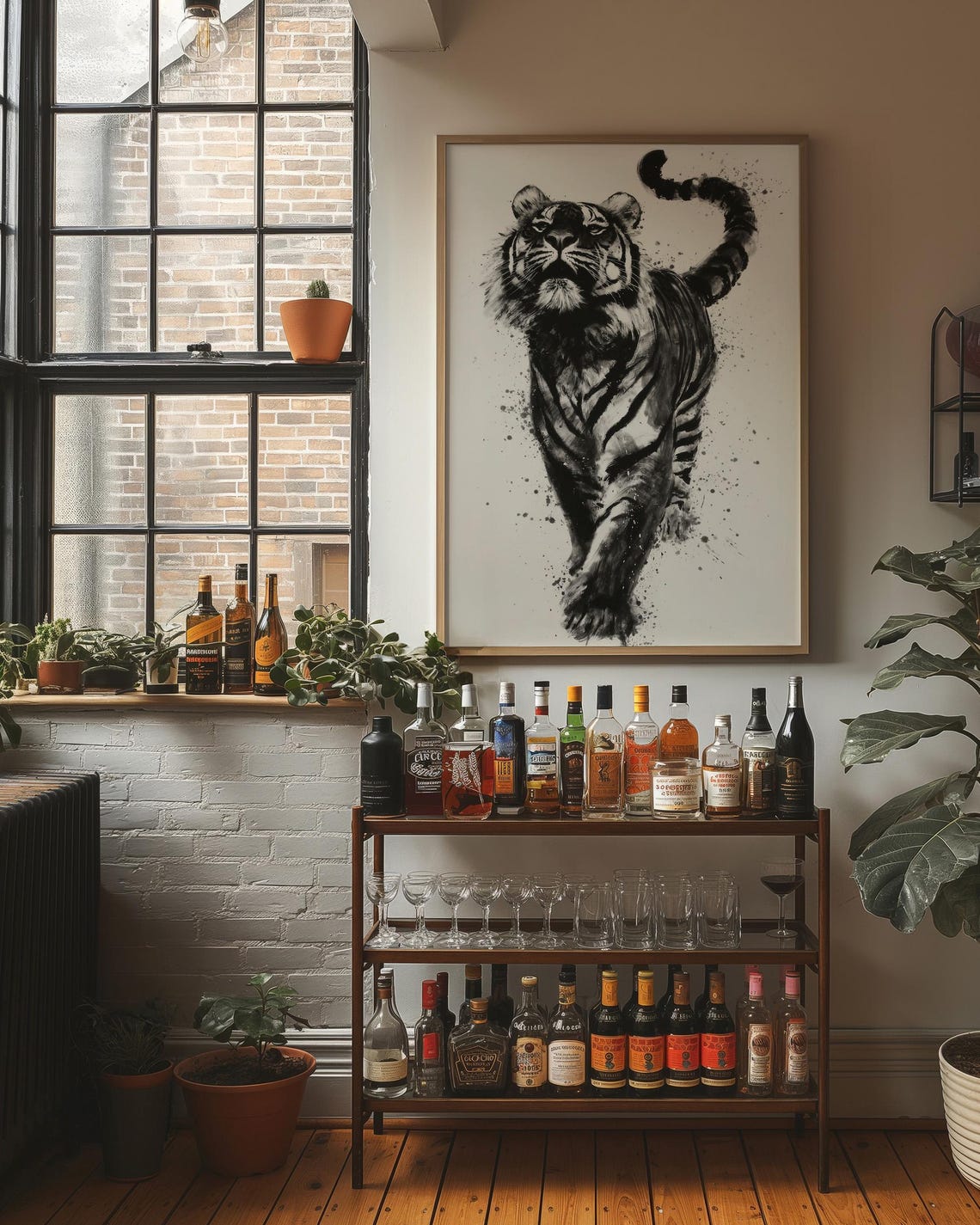 Majestic Tiger In Ink Motion