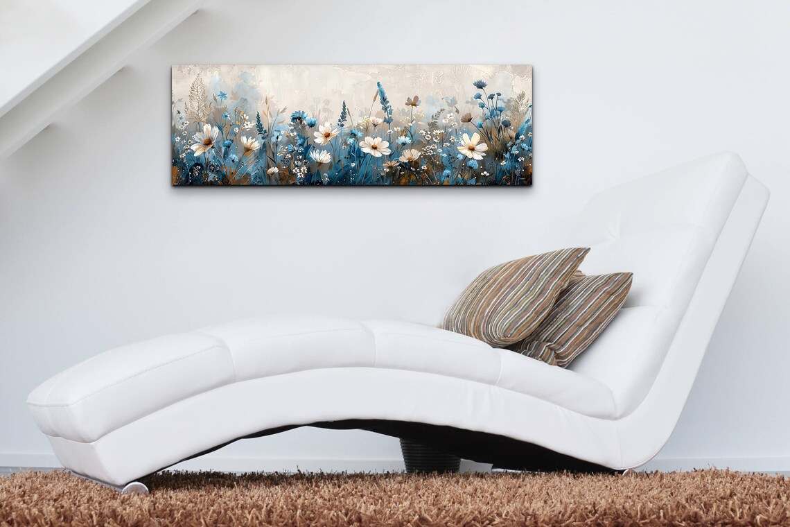 Vintage Wildflower Scene, Nature Landscape Art Print - Image 6