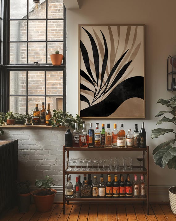 Abstract Botanical Shadows In Warm Neutrals