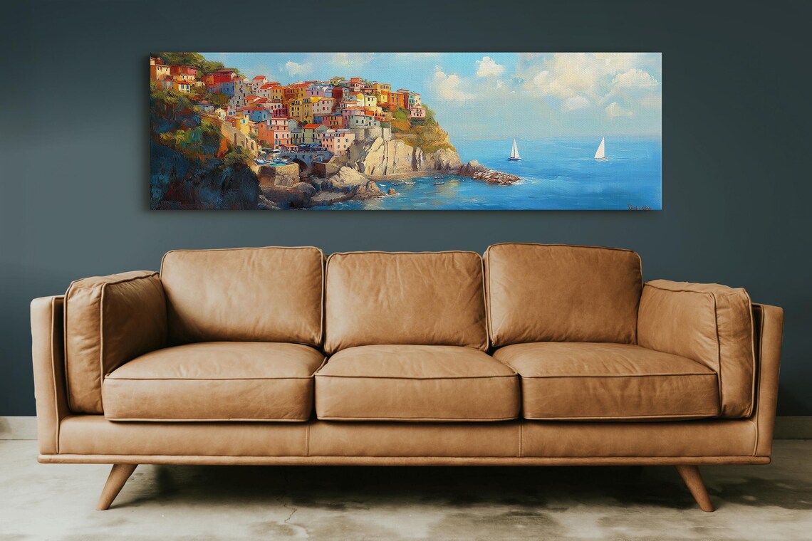 Cinque Terre Colorful Cliffside Village Italian Coast Art Poster