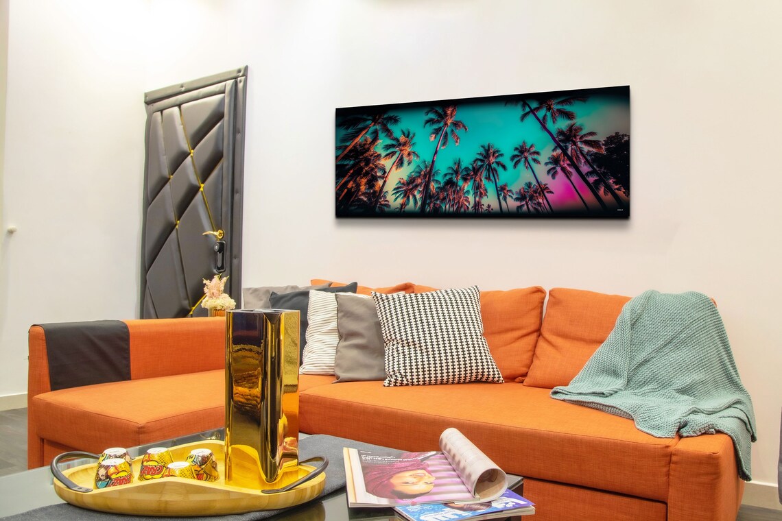 Palm Trees Beach Art Print, Colorful Sky - Image 4