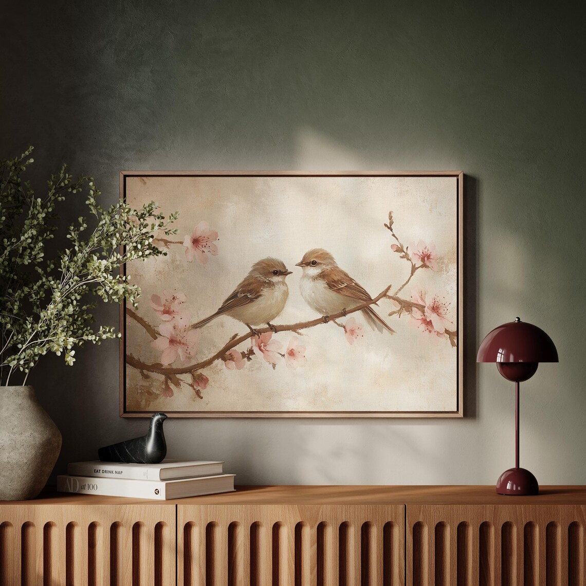 Romantic Sparrow Couple, Nature Inspired Art Print - Image 6