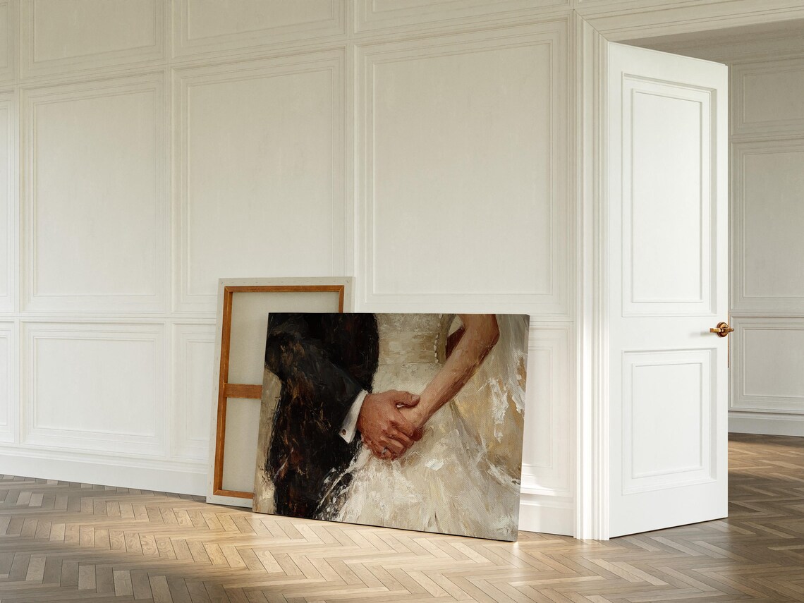 Romantic Wedding Hands, Elegant Couples Moment Art Print - Image 5