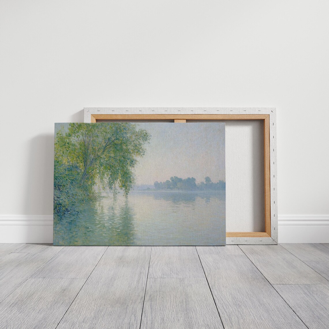 Serene Lakeside Landscape Poster, Tranquil Nature Scene - Image 3