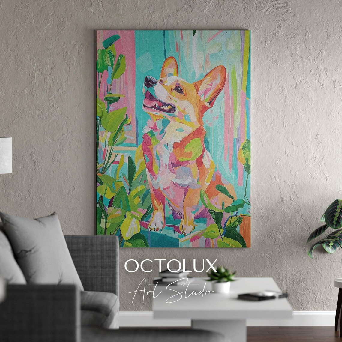 Colorful Corgi Abstract Pop Art Portrait Vibrant Rainbow Dog Poster - Image 2