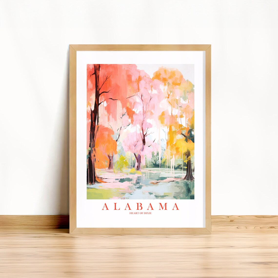 Alabama Retro Travel Poster, Heart of Dixie State