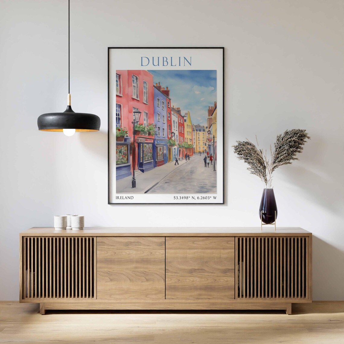 Dublin Ireland Rainbow Street Colorful Georgian Houses Travel Poster - Image 2