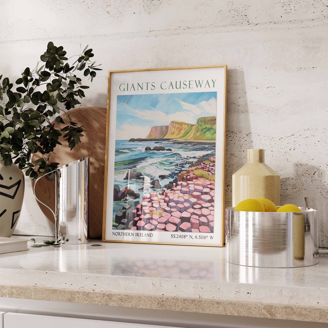 Giants Causeway Famous Basalt Columns with Sea Cliffs Poster Art - Image 3