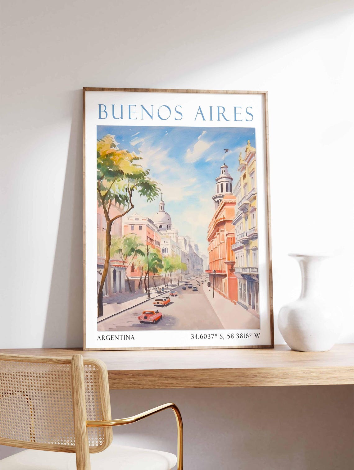 Buenos Aires Travel Poster Argentina Travel Print Argentina Travel Art Travel Poster Colourful Travel Decor Travel Gift