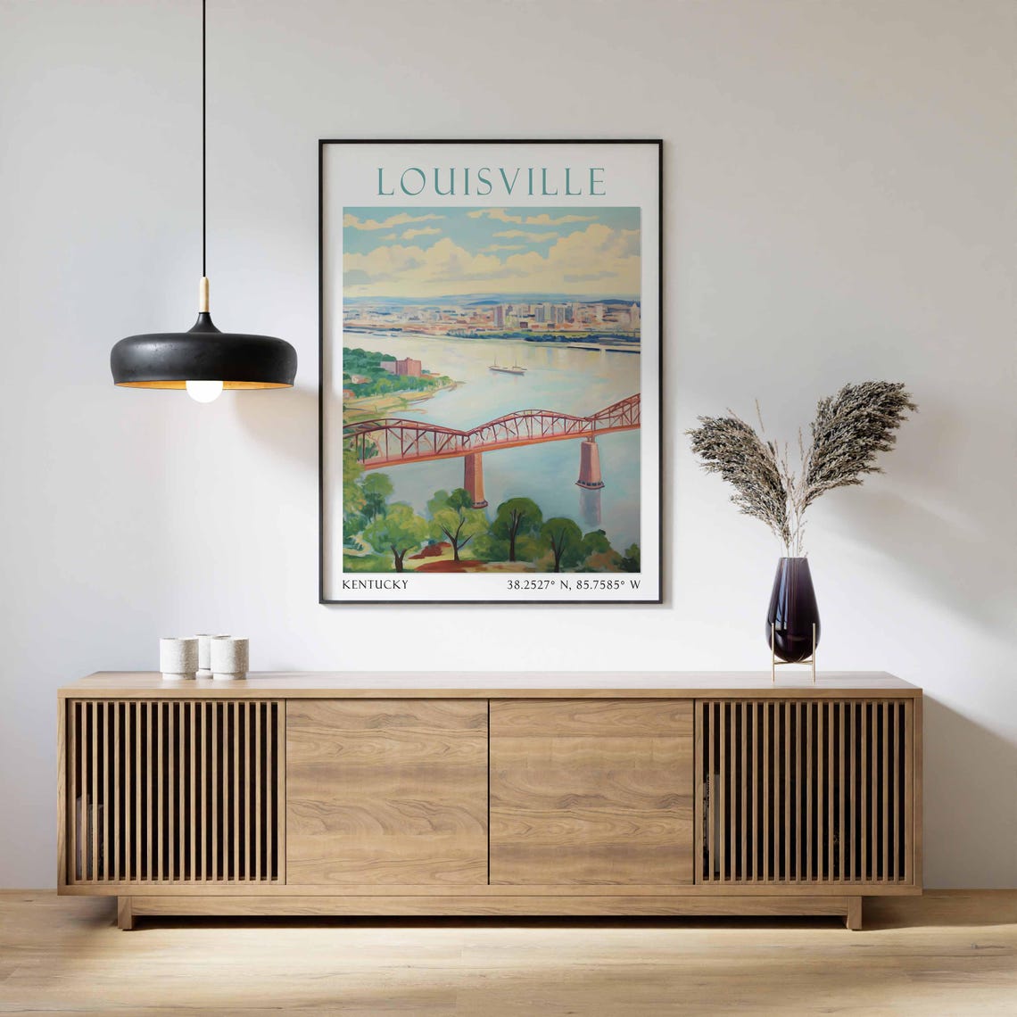 Louisville Travel Print United States Home Decor Retro Wall Art Wedding Gift Birthday Gift Louisville Travel Art Louisville Poster - Image 2