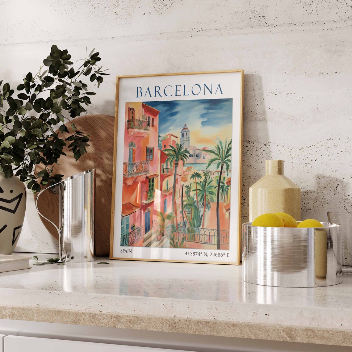 Barcelona Travel Print Barcelona Travel Poster Spain Travel Decor European Travel Decor Spain Travel Wall Art Barcelona Travel Gift - Image 3