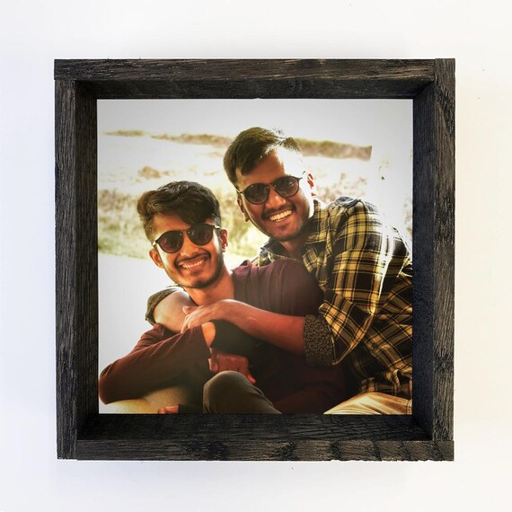 Personalized Friendship Photo Print Wood Frame Custom Gift Decor
