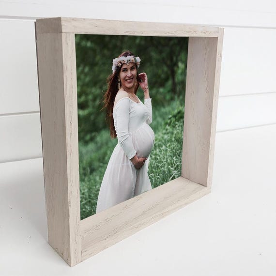 Nursery Decor Custom Photo Wall Art Unique Gift Baby Shower Wood Framed Personalized