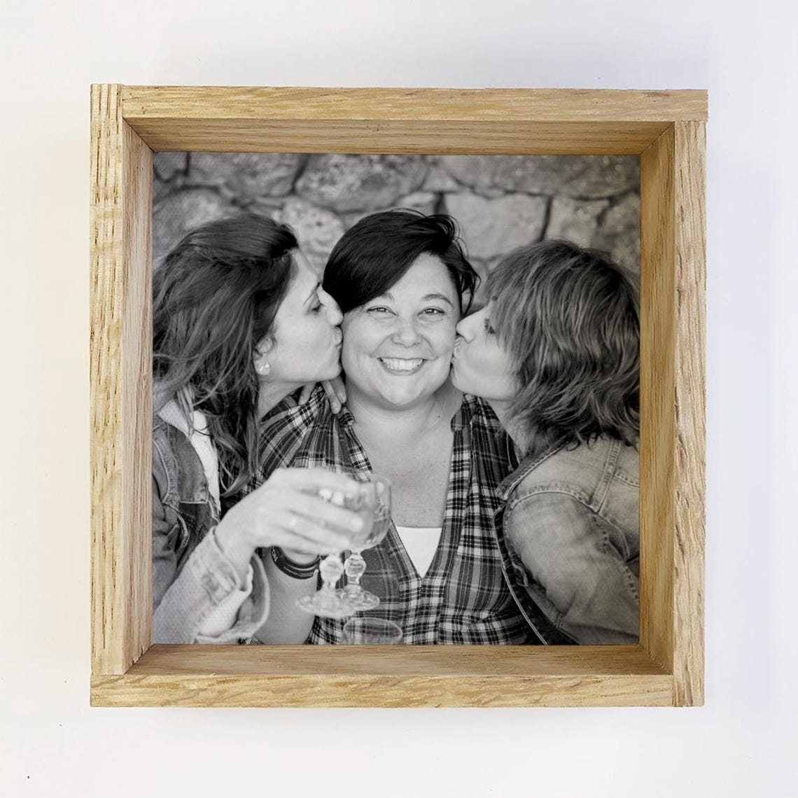 Custom Friends Photo Canvas Black and White Personalized Gift Print