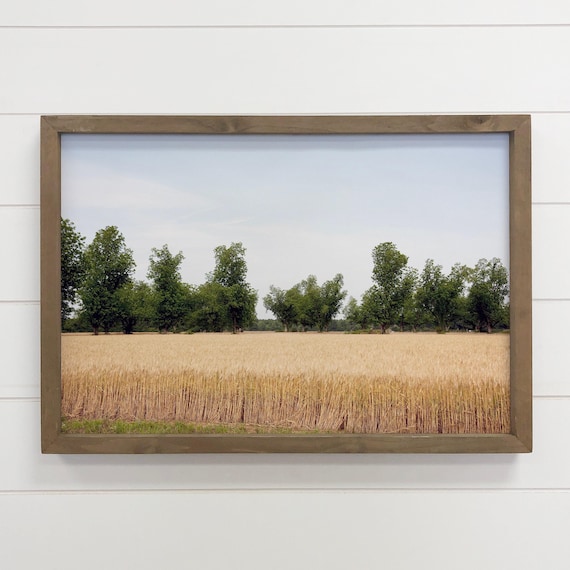 Golden Wheat Field Summer Countryside Landscape Nature Art Poster