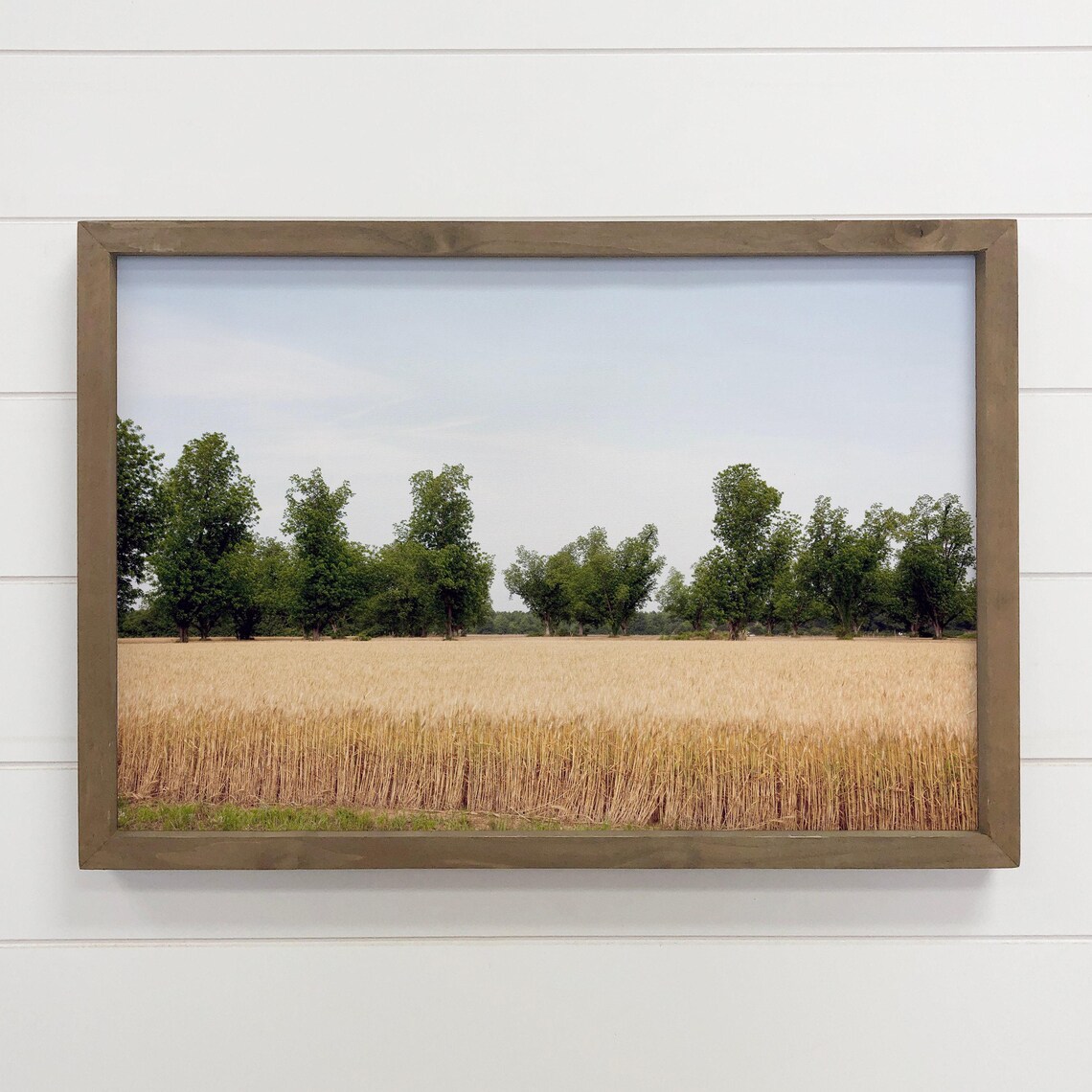 Golden Wheat Field Summer Countryside Landscape Nature Art Poster