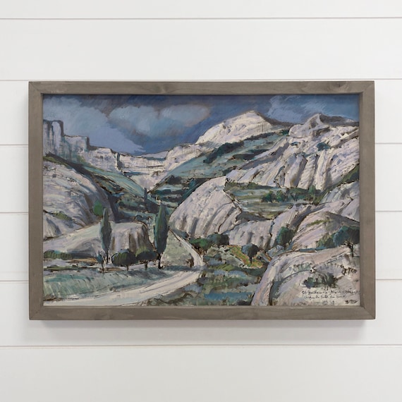 Saint Guilhem le Desert White Cliffs French Village Art Poster