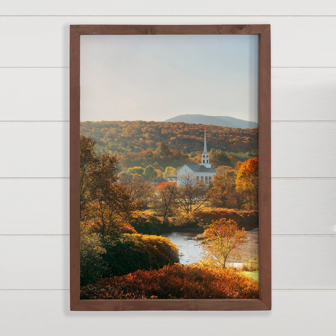 Vermont Autumn Morning Stowe Landscape Art Print