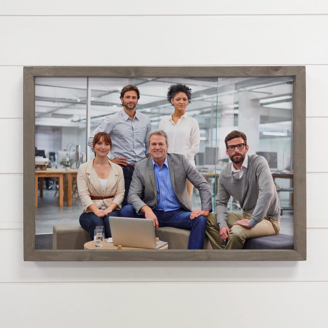 Diverse Business Team Office Group Portrait Framed Photo Art Poster