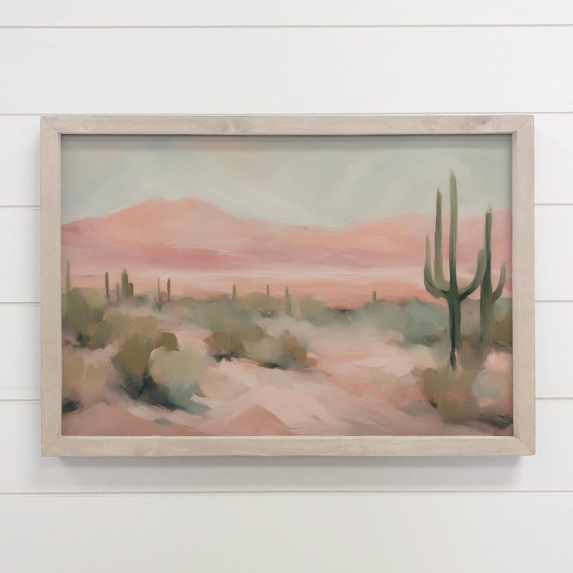 Boho Desert Home Decor Soft Mirage Landscape Canvas Art Framed