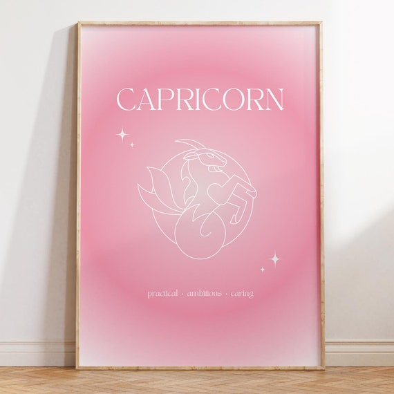 Capricorn Print Instant Poster Gradient Capricorn Poster Capricorn Zodiac Wall Art Zodiac Poster Star Sign Print