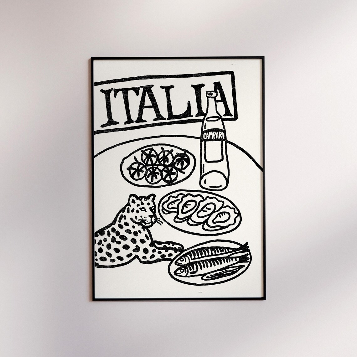 Funky Leopard Capri Print Italian Kitchen Retro Art