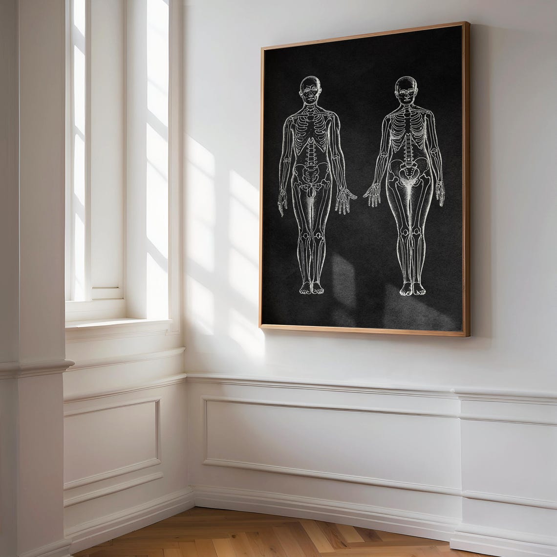 Vintage Human Skeleton Anatomy Dark Halloween Wall Art Poster - Image 3