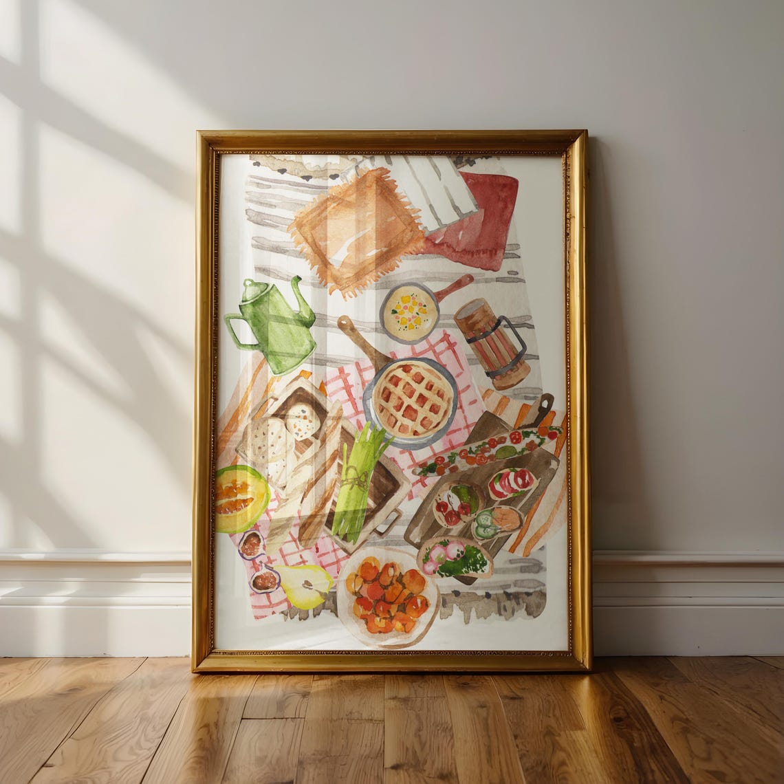 Picinic Watercolor Watercolor Kitchen Print Cute Kitchen Wall Print Kitchen Art Print Watercolor Art - Image 2
