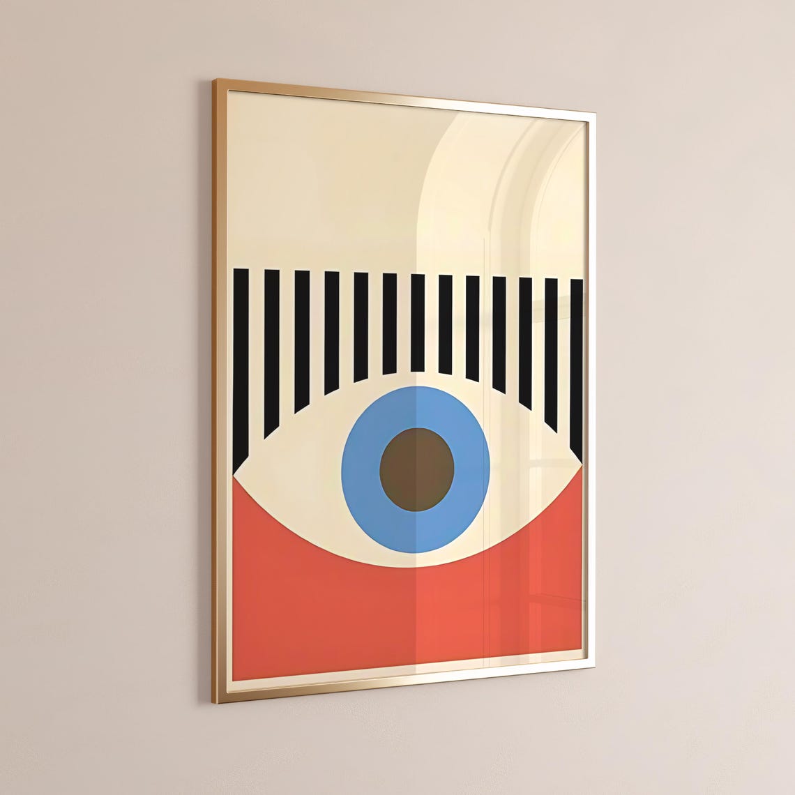 Minimalist Retro Bauhaus Evil Eye Geometric Abstract Wall Art - Image 2