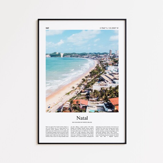 Natal Color Print Real Photo Poster Travel Gift Rio Grande Do Norte Brazil Minimal City