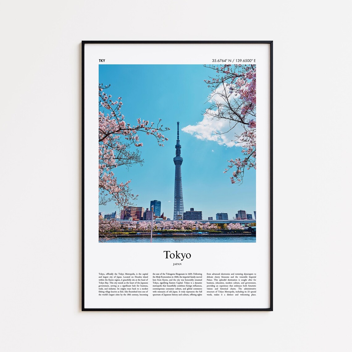 Tokyo Japan Skytree Cherry Blossom Spring Cityscape Photo Poster
