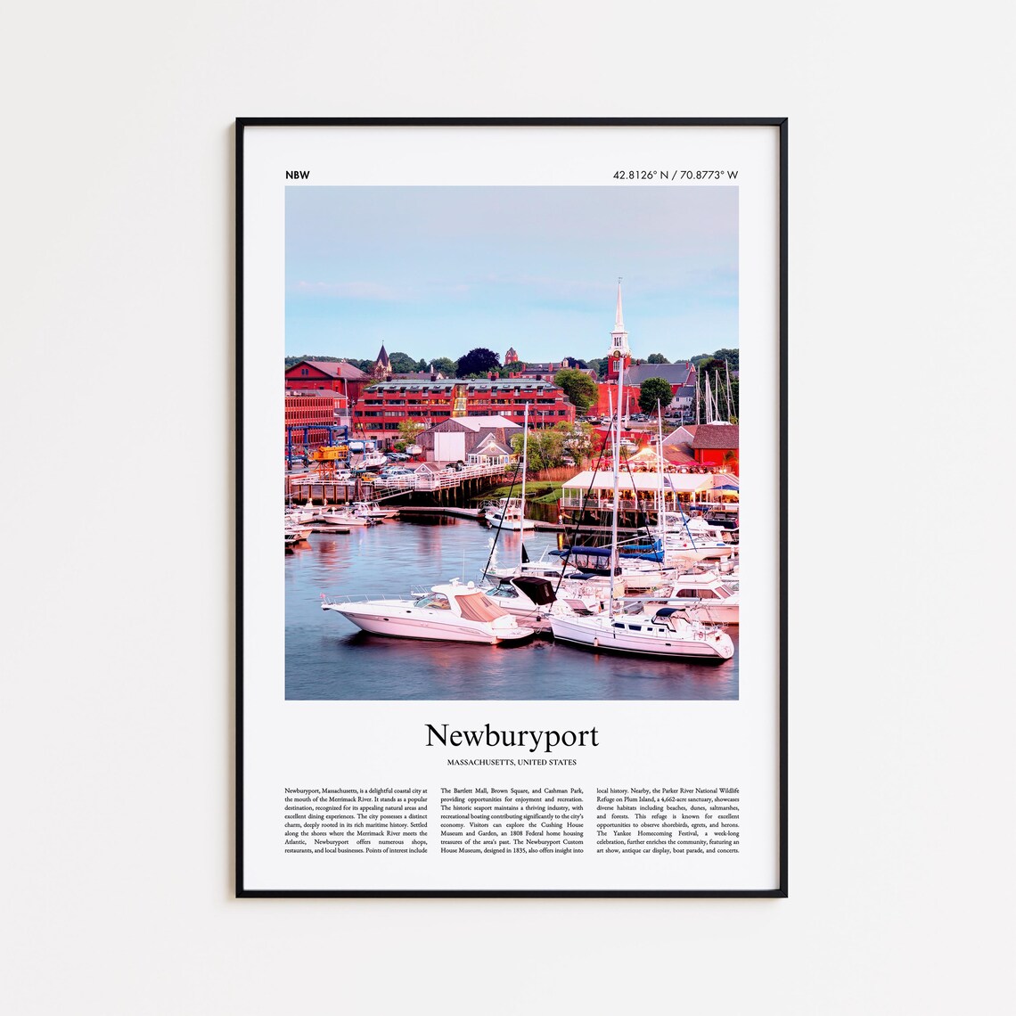 Newburyport Color Print Travel Poster, Massachusetts