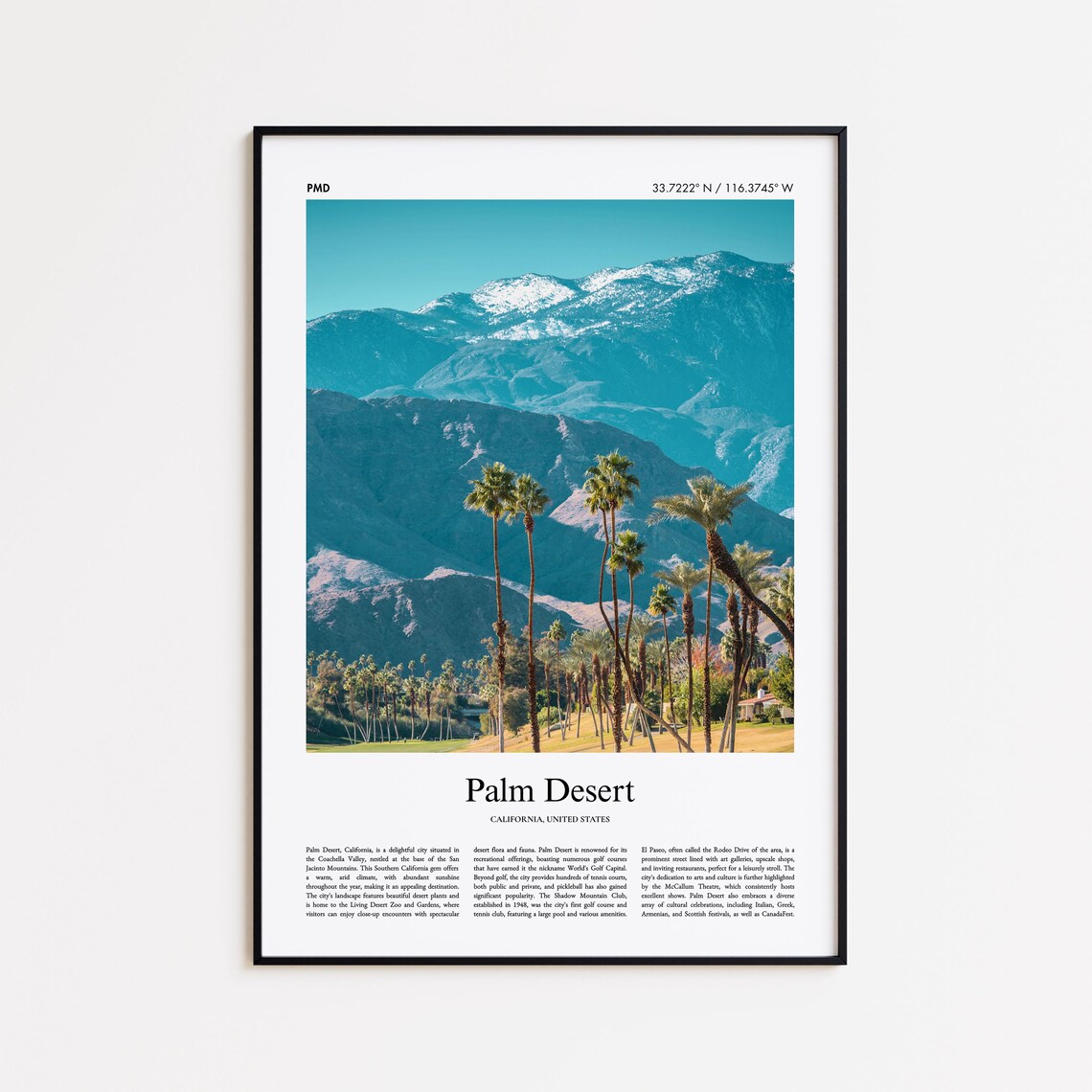 Palm Desert California Palms Mountain View Desert Oasis Photo Poster