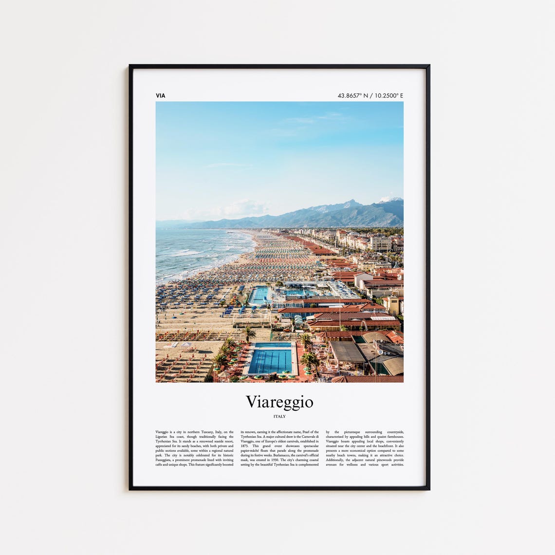 Viareggio Minimal City Travel Poster