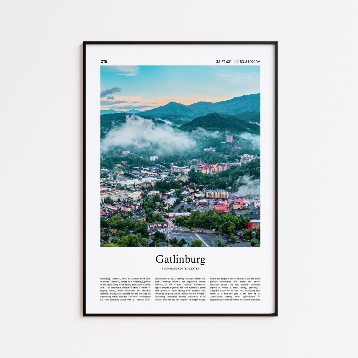 Gatlinburg Color Print Real Photo Poster Travel Gift Tennessee United States Usa Wall Art