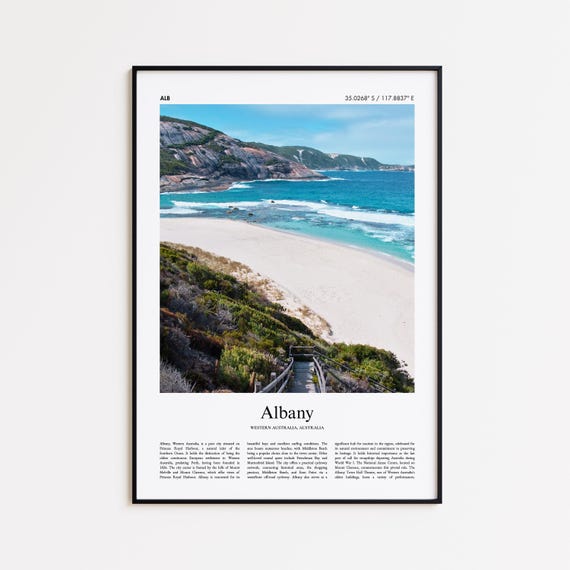 Albany Color Print Real Photo Poster Travel Gift Western Australia Minimal City