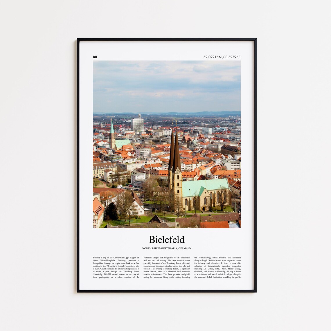 Bielefeld Germany Historic Church Old Town Skyline Photo Poster