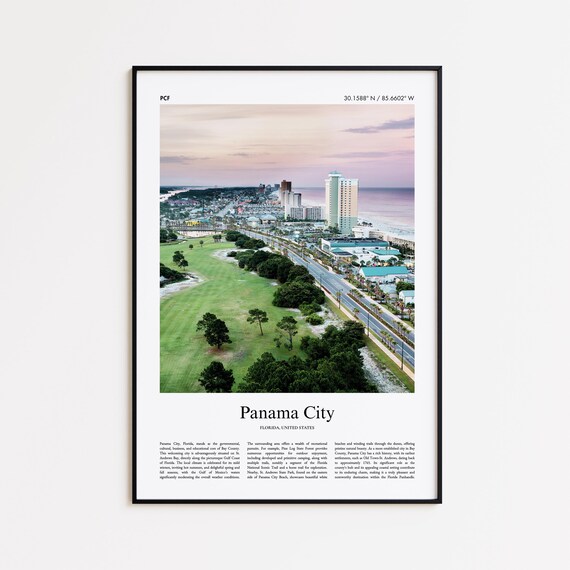 Panama City Color Print Real Photo Poster Travel Gift Florida United States Usa Wall Art
