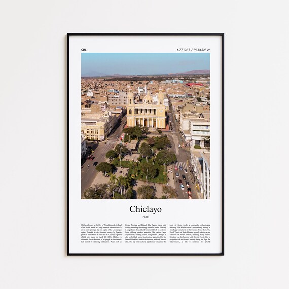 Chiclayo Color Print Real Photo Poster Travel Gift Peru Minimal City Wall Art