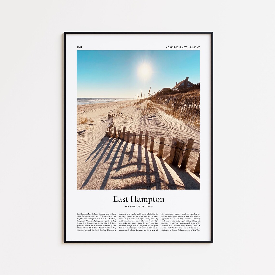 East Hampton New York Beach Dune Sunrise Color Travel Photo Poster