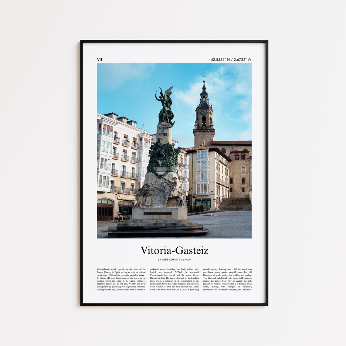 Vitoria-Gasteiz Basque Country Spain Monument Plaza Photo Poster