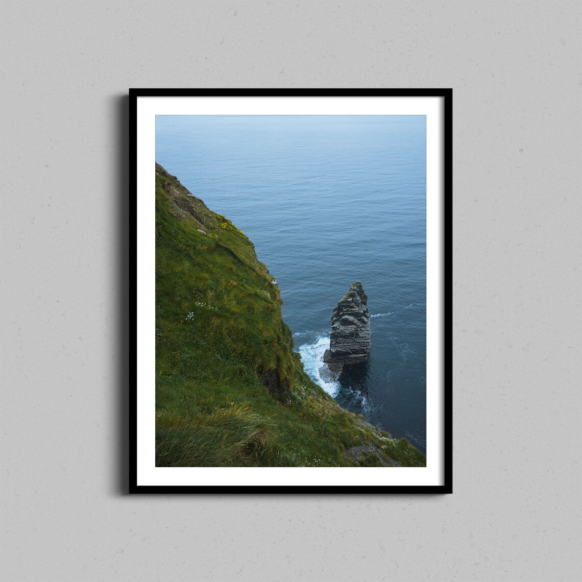 Cliffs of Moher Ireland Green Sea Stack Coastal Photo Art Poster